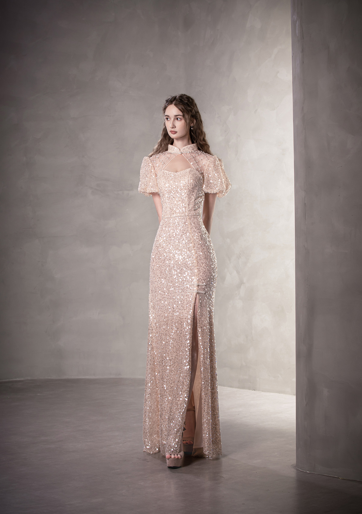 Strapless Dress with Flower Embellishments