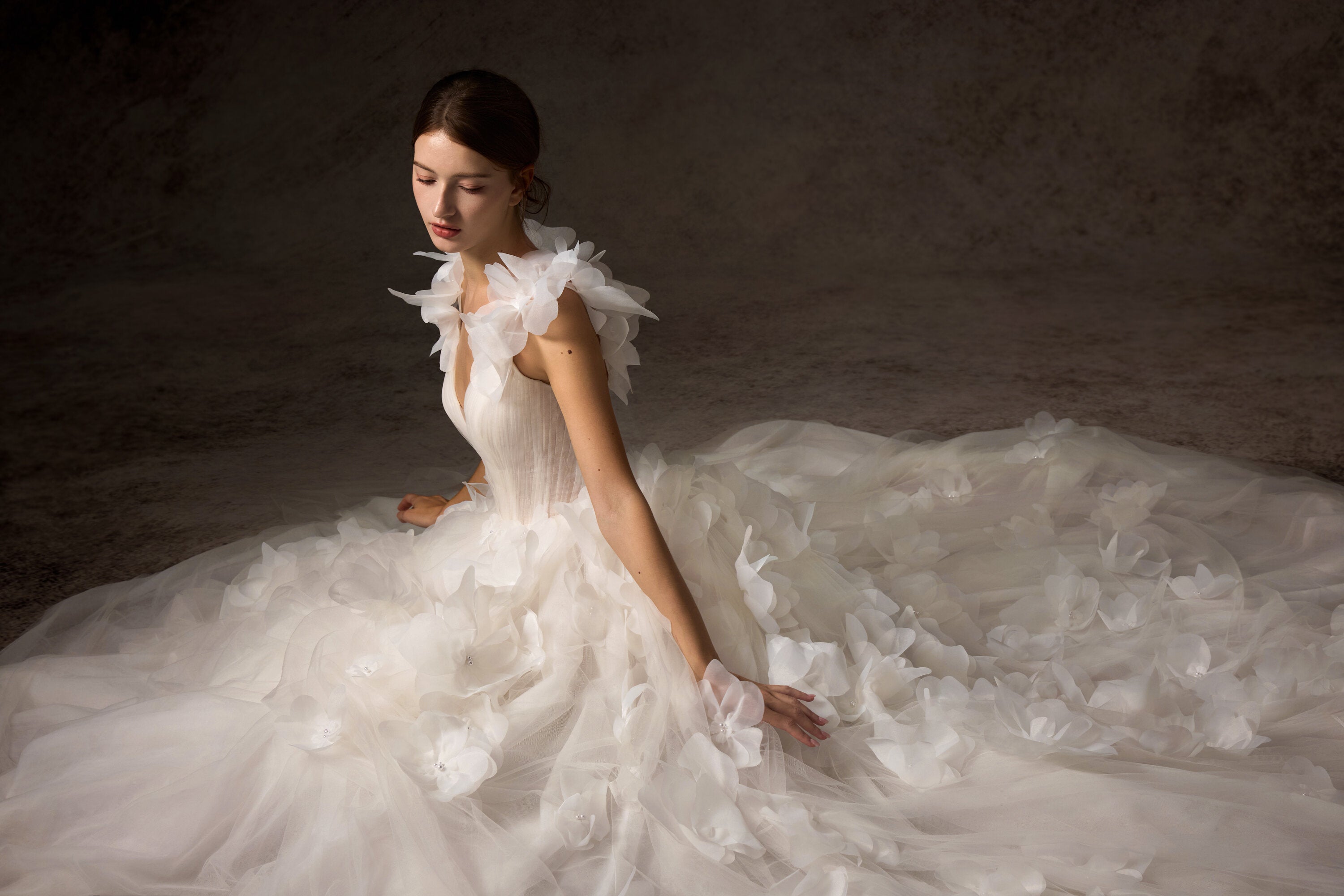 Knightly Bridal couture gown in a studio portrait